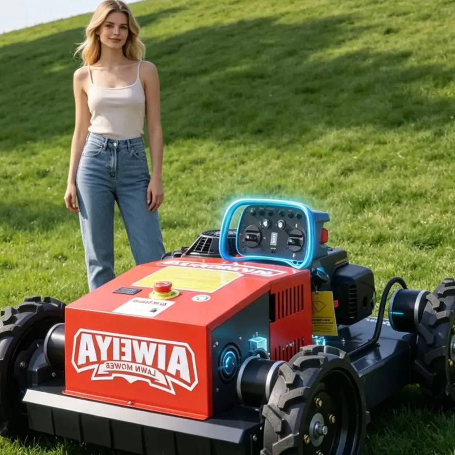 Customized Remote Control Lawn Mowers Crawler Robotic Lawnmower Wireless Lawn-Mowing Robot Intelligent Robot Lawn Mower For Comm