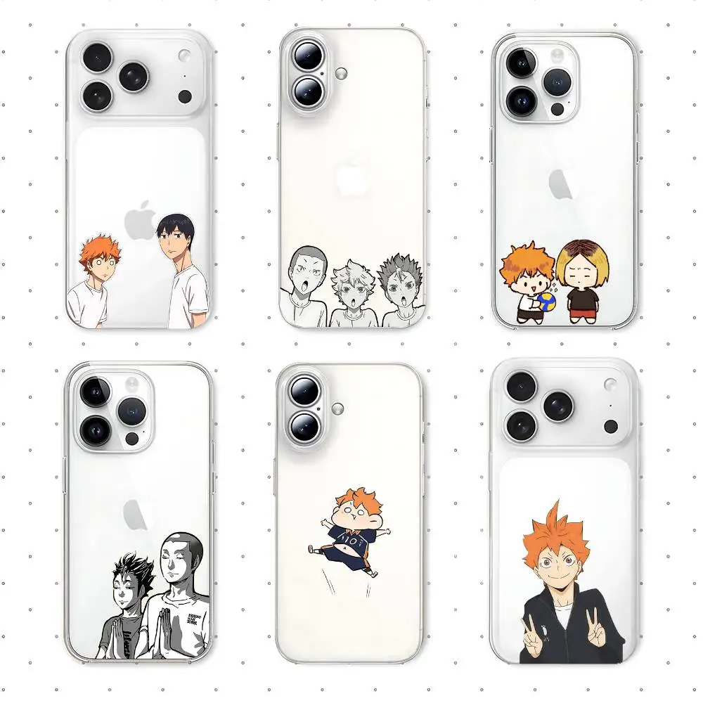 

Anime H-Haikyuu Phone Case For IPhone 17 16 15 13 12 14 Pro Max 7 8 Plus XR XS X Transparent Shockproof Silicone Cover