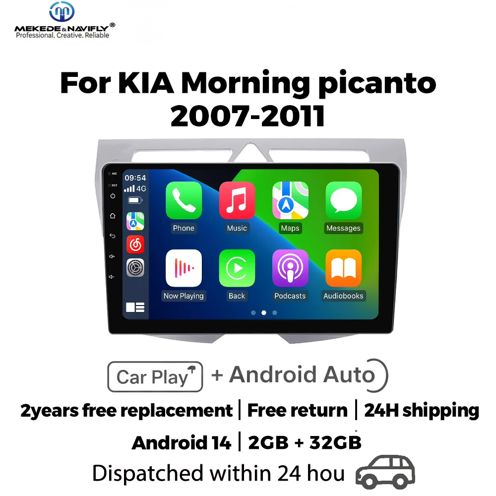 

MEKEDE&NAVIFLY For Kia Morning Picanto 2007-2010 Carplay 2Din Car Radio Central Multimedia Players intelligent Car audio systems