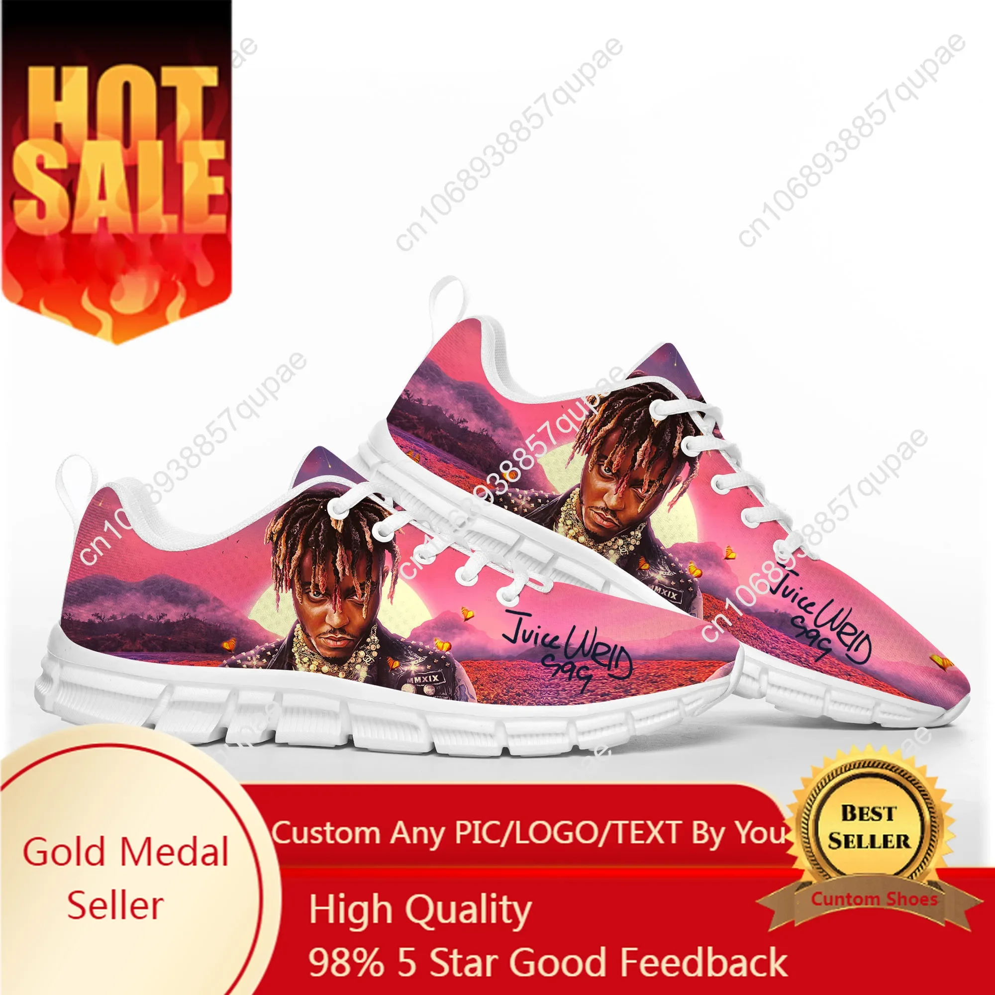 

Juice Wrld Hip Hop Rapper Sports Shoes Mens Women Teenager Kids Children Sneakers Singer Casual Custom High Quality Couple Shoes