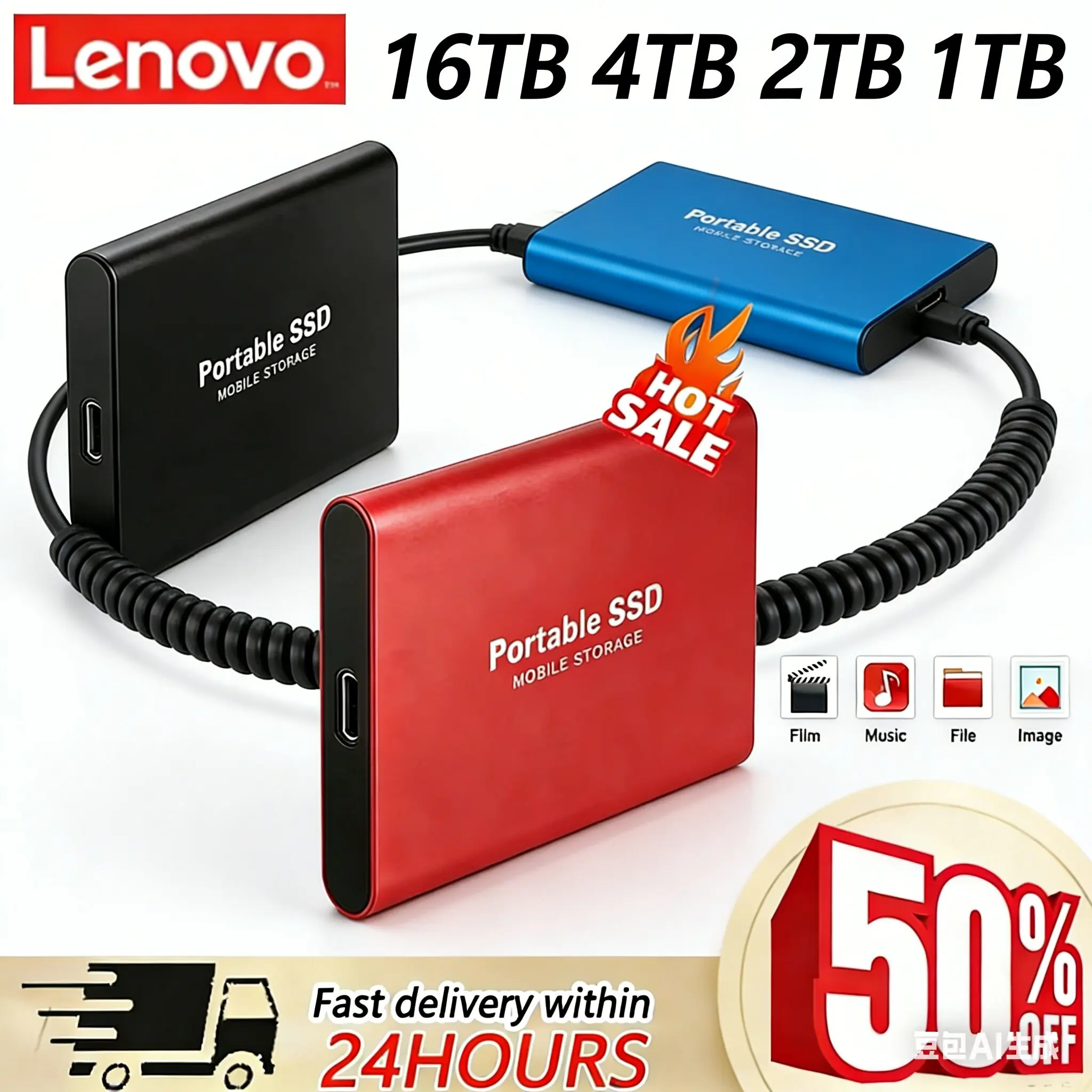 

Внешний высокоскоростной жесткий диск Lenovo 2.5 дюйма, 500 ГБ, 2 ТБ, 4 ТБ, 8 ТБ, USB3.1 SSD, портативный SSD, 16 ТБ, для ноутбуков и PS4