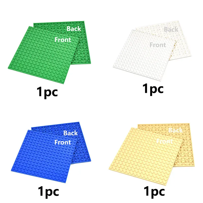 4 Stuks 16X16 Douts Moc Bakstenen Dubbelzijdige Basisplaat Plastic Meerkleurige Basisplaat Compatibel Bouwstenen Speelgoed Voor Kinderen