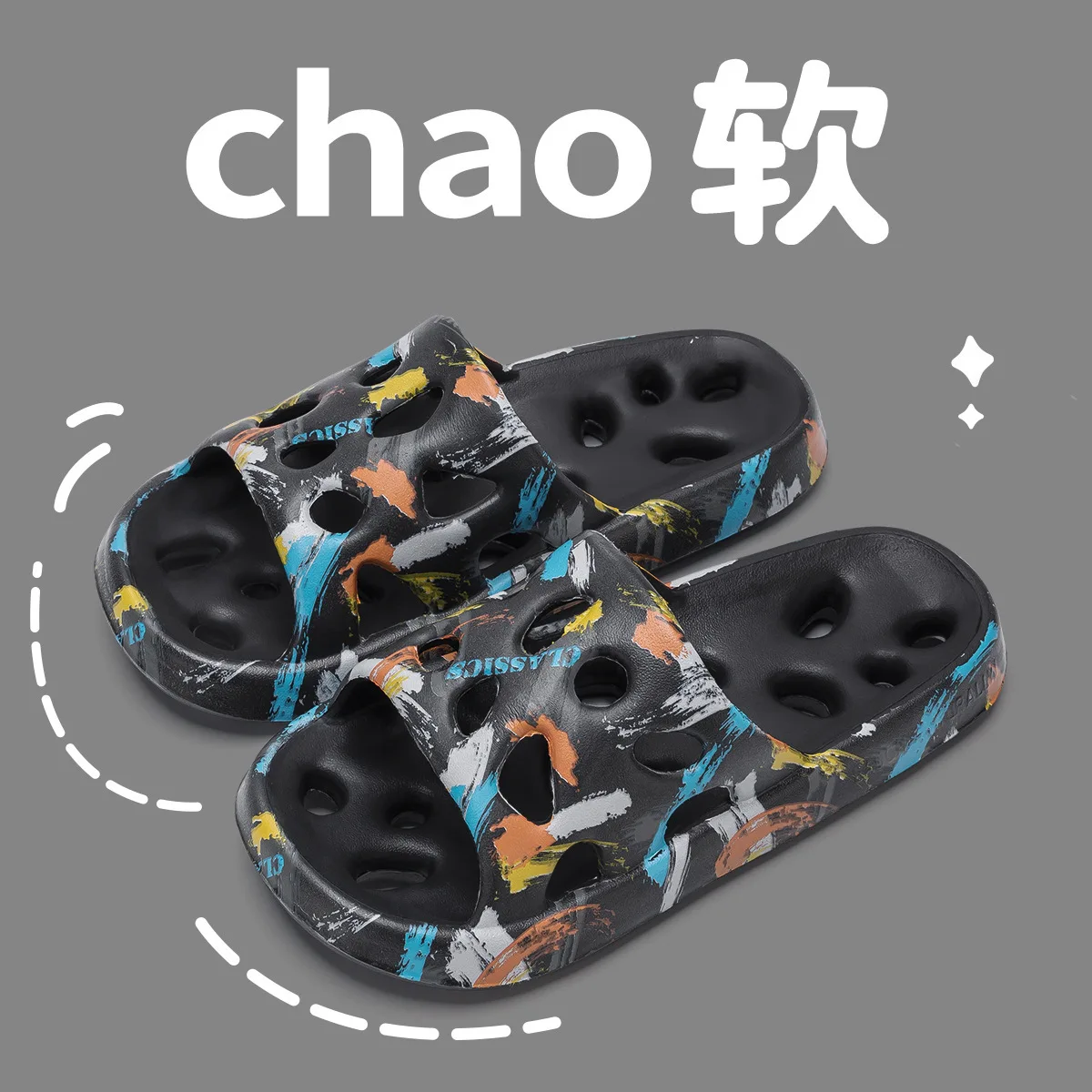 Bathroom Slippers Men Shoes Summer Bathing Hollow Non-slip Wear-resistant Lightweight Comfortable Deodorant Home Slippers Women