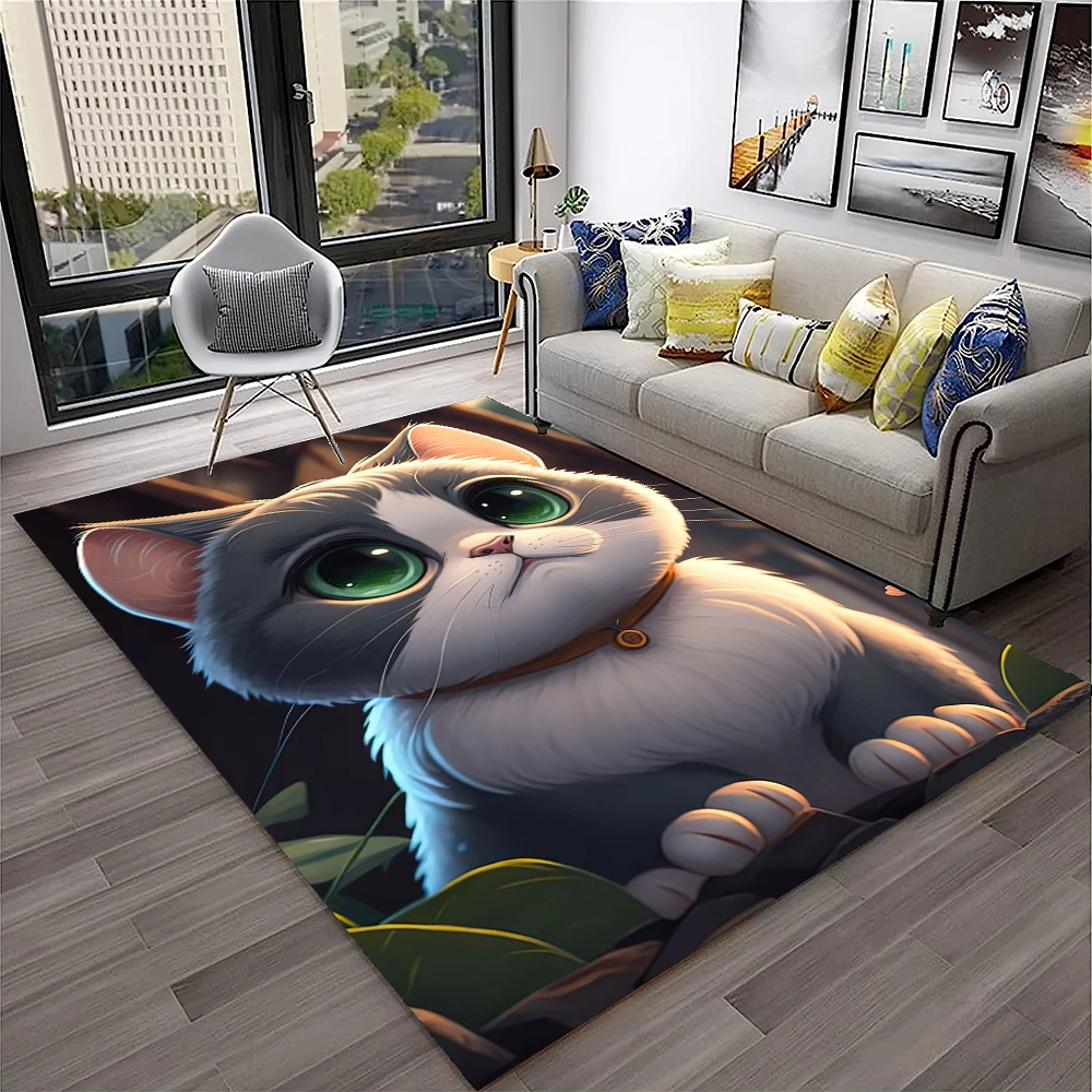 Cute Calico Cat,Garfield Cat,Persian Cat,Ragdoll Cartoon Carpet Rug for Home Living Room Bedroom Sofa Doormat Decor,kid Non-slip