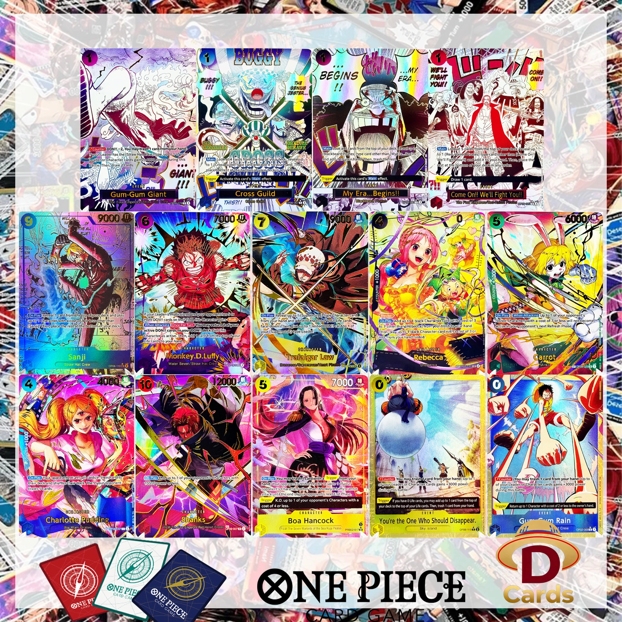 One Piece Card The Best Vol.2 PRB02 Manga/Spezial-/Event-Karten Die Vier Kaiser Luffy Sanji Replika Anime-Sammelkarten