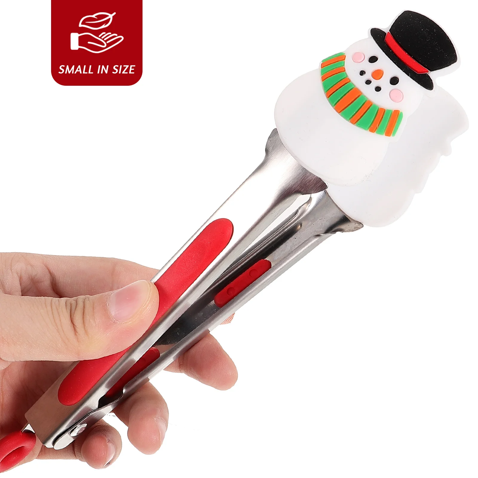 

4pcs Stainless Steel Kitchen Tongs Heat Resistant Bbq Tong Xmas Design Food Clamp For Grilling Cooking Outdoor Restaurant Use