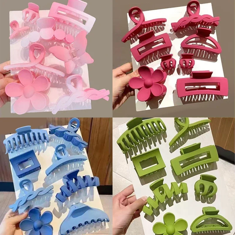 

8Pcs/Set Hair Claw Clips for Thick Hair Accessories with Multi-Styles Large Grabber Shark Clip for Women Non Slip 2025 New