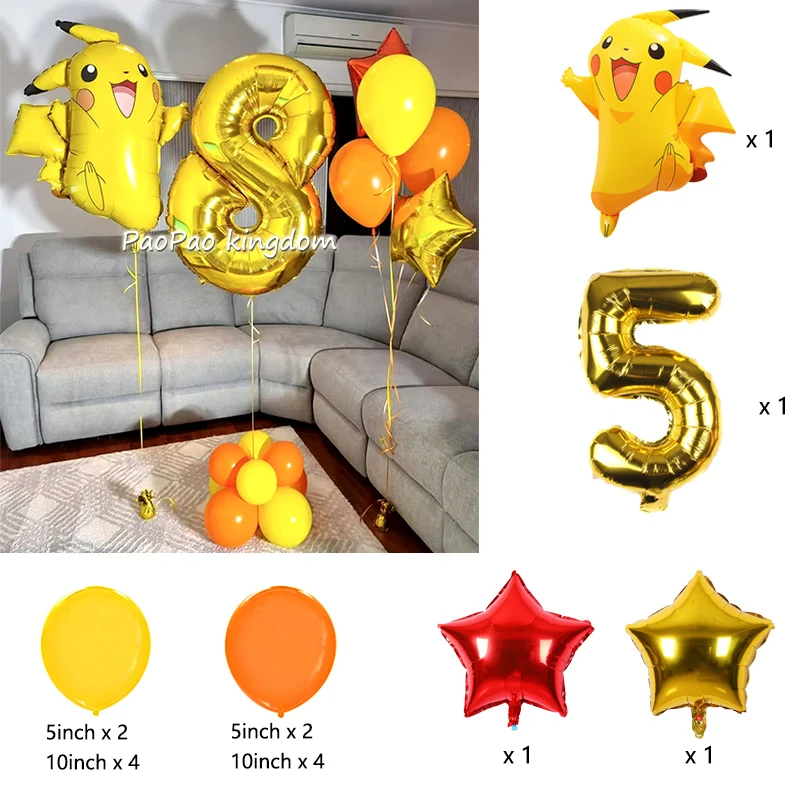 Bestseller Pikachu Ballon-Set Cartoon-Charakter Luftballons für Babyparty Geburtstagsdekoration – Detail 5