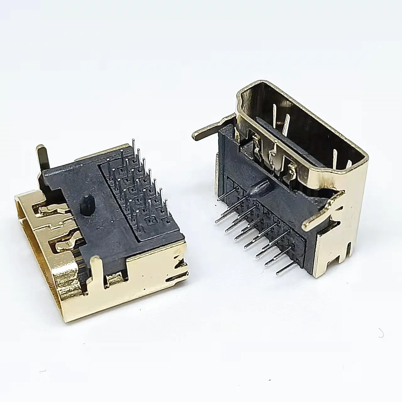 Through-Hole HDIP Mount HDMI Type A 19Pin Female Header Gold Plated Connector Full Engagement Female Socket 2 Legs + Posts