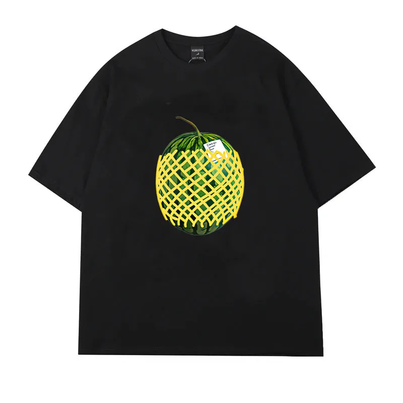 Women's Vintage Harajuku Watermelon Graphic Cotton T-shirt Loose T-shirt Short Sleeve  Casual Street Clothing Summer Cute Top