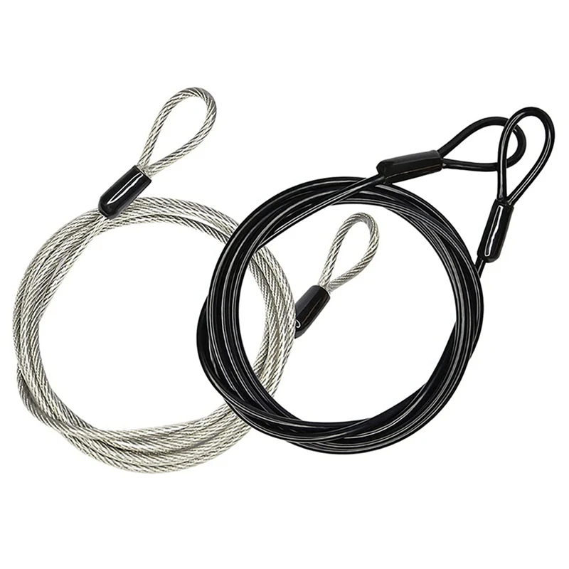 2X 100CM/3.3Ft Long Travel Security Cable Lock,Braided Steel Coated Safety Cable Luggage Lock,Safety Cable Wire Rope