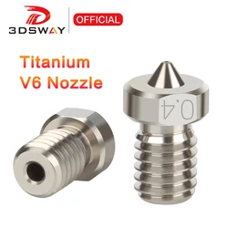 3DSWAY TC4 Titanium Alloy Nozzle E3DV6 High Temperature Wear Resistant 1.75mm Extruder For Ender 3 CR10 3D Printer Parts