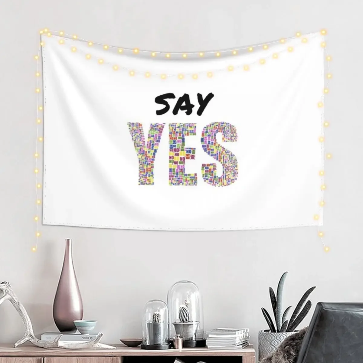 Tony Robbins Motivation - Say YES! Tapestry Wall Tapestries Decoration Pictures Room Wall Wall Mural Decor Tapestry