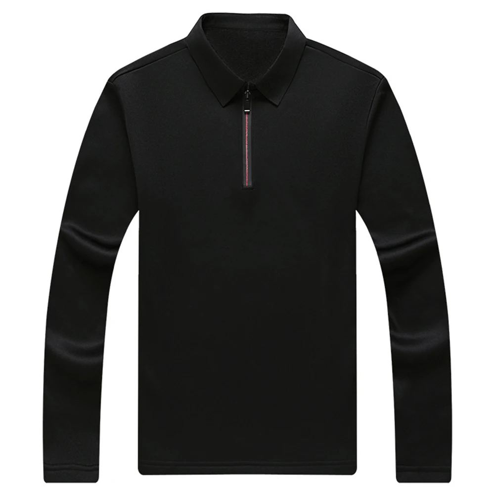 Lapel Tops  Slim Fit Pullovers with Casual Solid Color Long Sleeve T Shirts for Men Black  Orange  Blue  Red  Green  Dark Blue