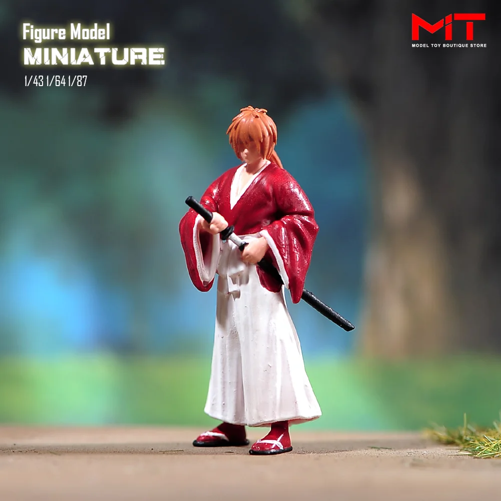 미니어처 피규어 1/87 1/64 1/43 1/24 사무라이 남자 송진 피규어 디오라마 모델, 창의적인 장면 인형 소품 컬렉션 디스플레이
