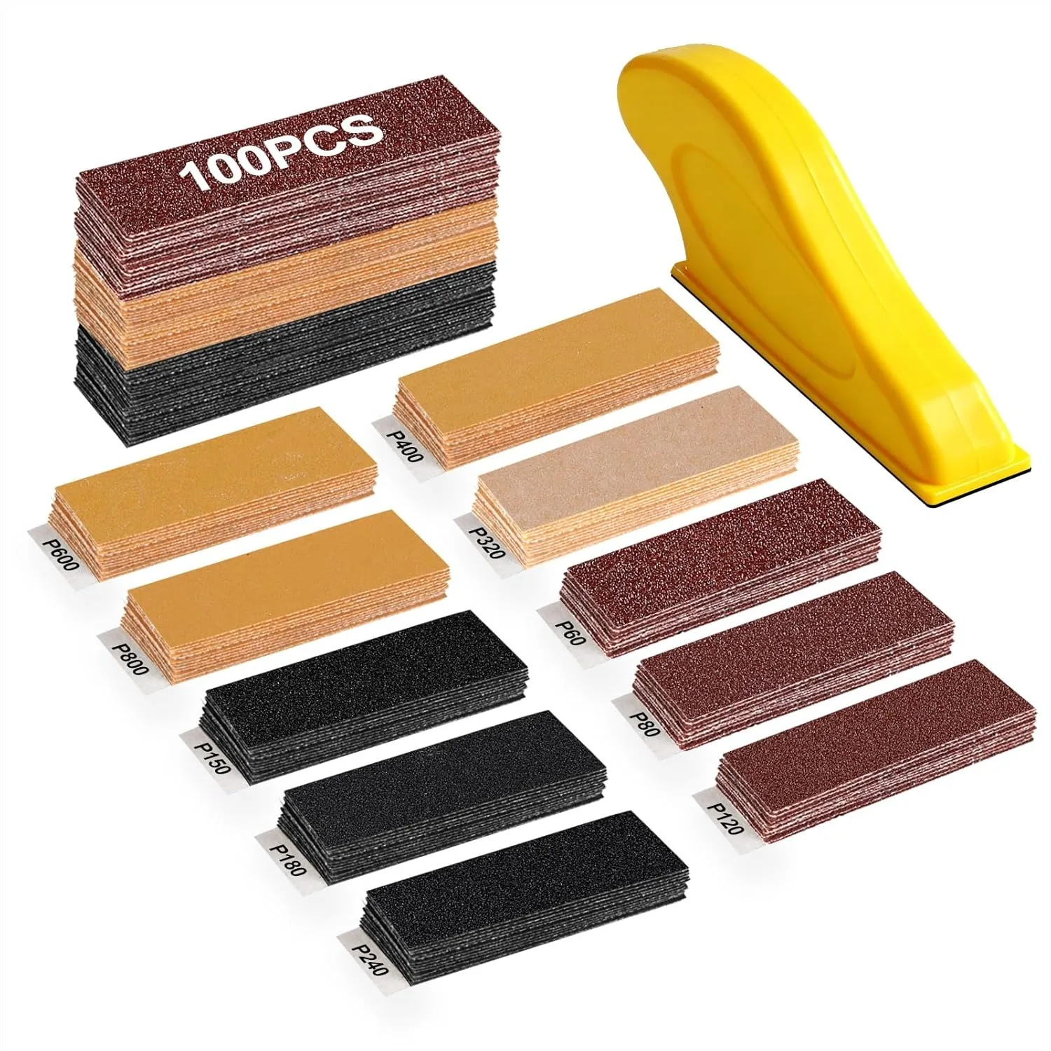 

Professional Micro Detail Sander Kit with 60-800 Grit Sandpaper, 3-in-1 Precision Tool for Wood and Crafts in Tight Spaces