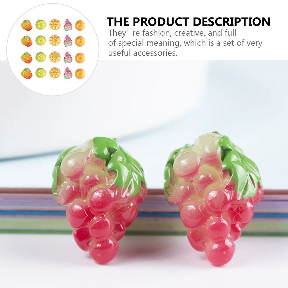 

50Pcs Resin Fruit DIY Accessories Creative Simulation Miniature Handcraft Decoration Supplies Mini Fruit Handcraft Ornament