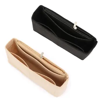 Portátil Soft Felt Insert Bag para Mulheres, Travel Bag, Bolsa, Liner, Brand Purse, Organizer, Pouch, Organizadores de maquiagem