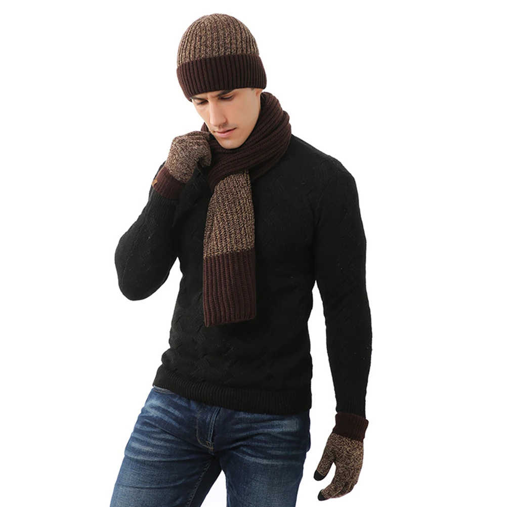 

Winter Hat Warm Color Stretchy Comfortable Women Gloves Ideal Women Hat Scarf Glove Set Gloves Gift
