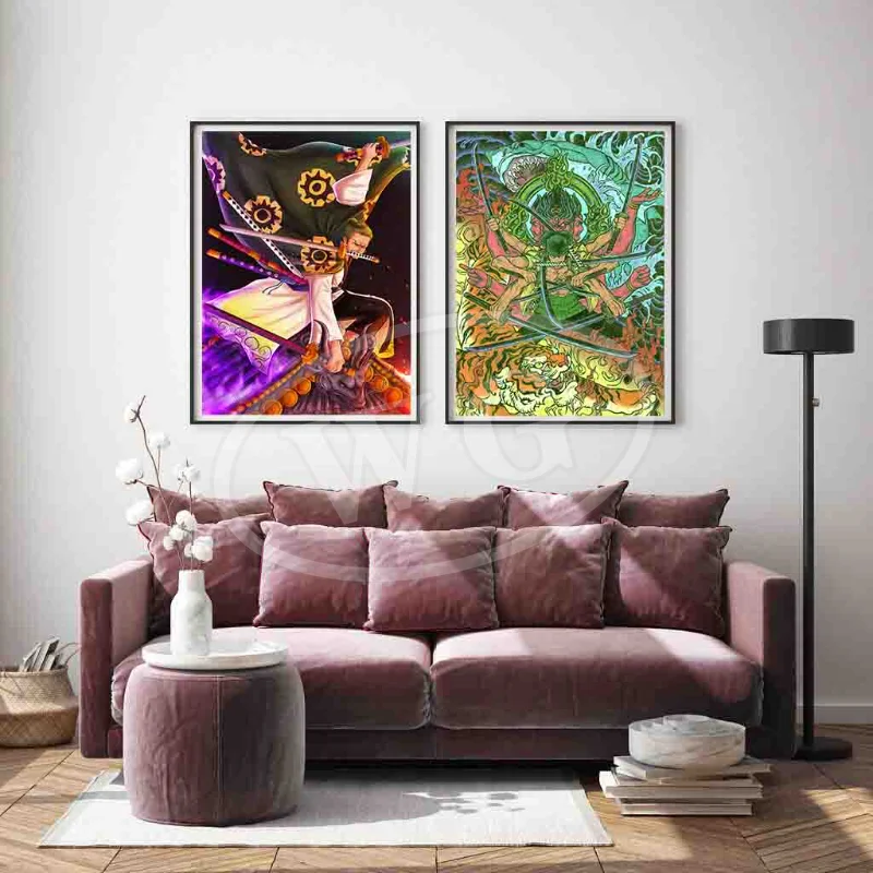 Japan's First Anime Canvas Painting One Piece Anime Figure Roronoa Zoro HD Print Picture for Bedroom Christmas Decor Gifts