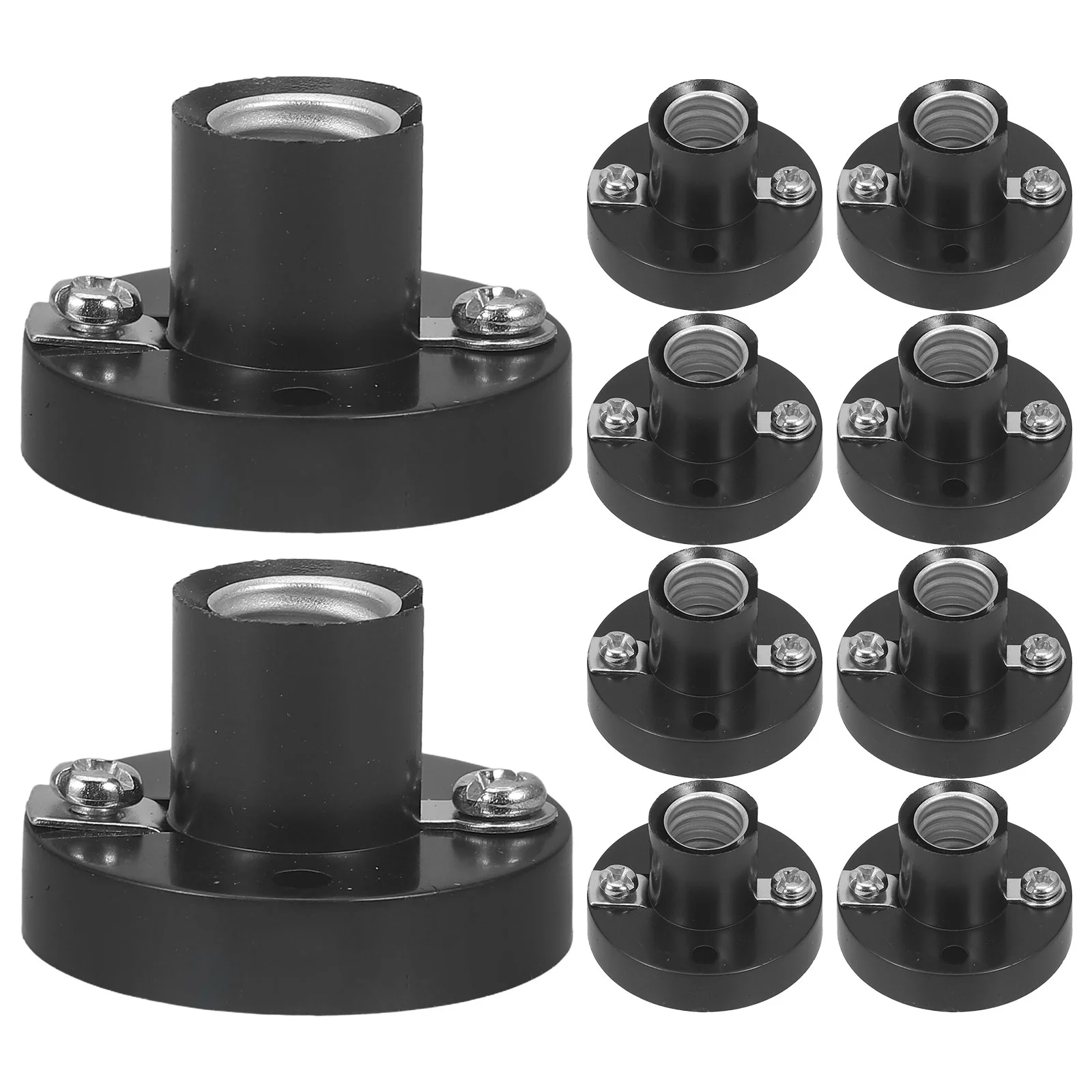 

10 Pcs Small Bulbs Holder Experiment Equipment Lamp Socket Replacement Adapter Screw Black Plastic