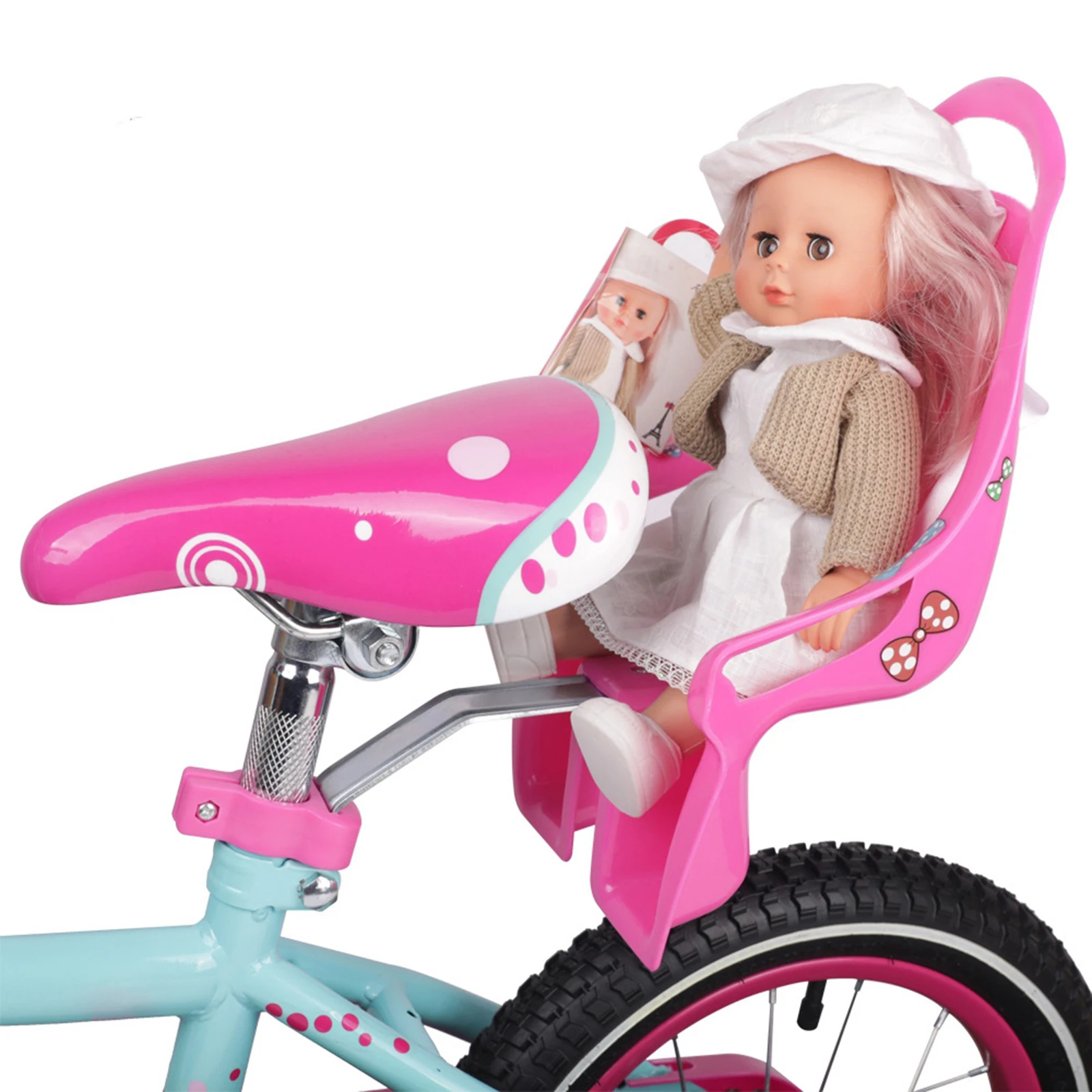 Girls Bike Doll Seat Universal Accessories with Sticker Kids Bike Decoration Doll Bike Seat Bike Accessories for Girls Kids