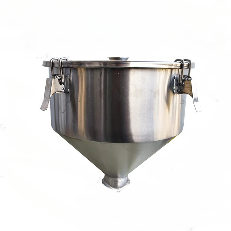 Customized 316/304 Sanitary Food Stainless Steel Kitchen Funnel Sealed Lid Hopper