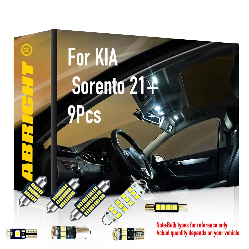 9Pcs Car Interior LED Light Kit Canbus for KIA Sorento 21+ Error Free Vehicle Lighting Upgrade