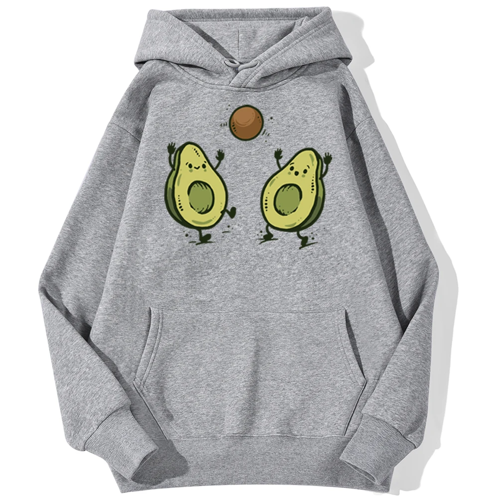 Split Into Two Lovely Cartoon Avocado Hoodie Comfortable Warm Pullovers Fashion Loose Hoodies Sweatshirts Autumn Streetwear