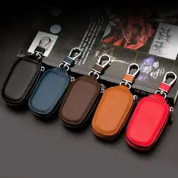 Leather Car Key Wallets Housekeeper Keys Organizer Car Keychain Covers Men Key Holder Zipper Key Case Bag Unisex Pouch Purse