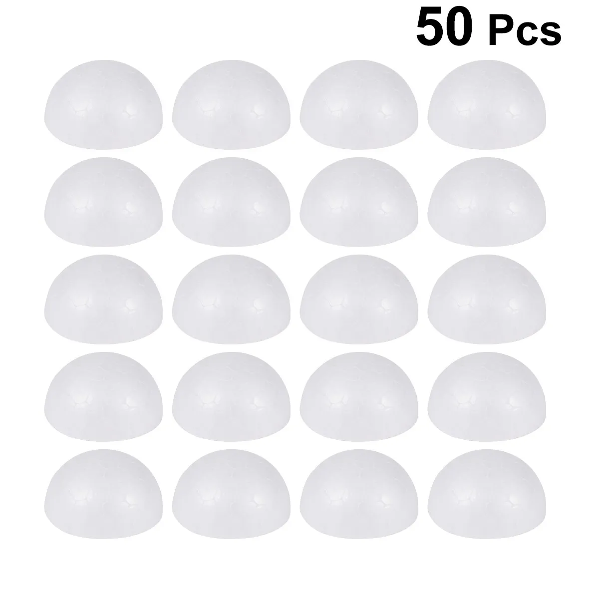 50Pcs 7Cm White Foam Semicircle Balls Craft Supplies for DIY Painting Writing Flower Arranging Christmas Decor Activities