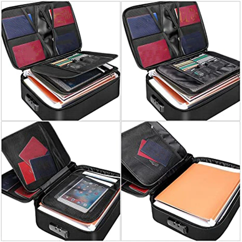 Organizer do dokumentów-wodoodporna przenośna torba Folder-bezpieczna torba podróżna z blokada hasła-praktyczna i bezpieczna torba podróżna