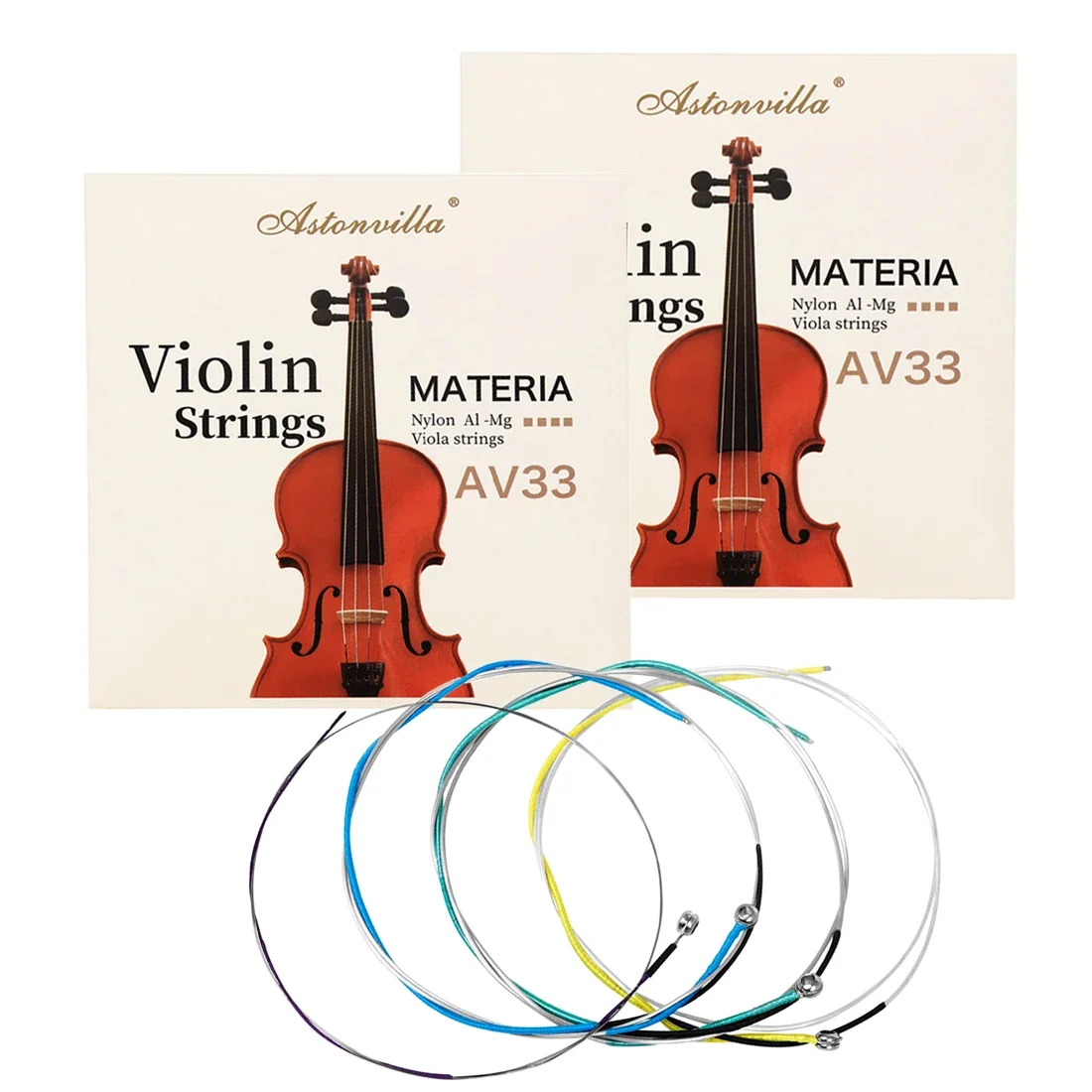 

Astonvilla Violin Strings AV33 Nylon Aluminum Magnesium Durable Violin String Stainless Steel Wire Violin Accessories & Parts