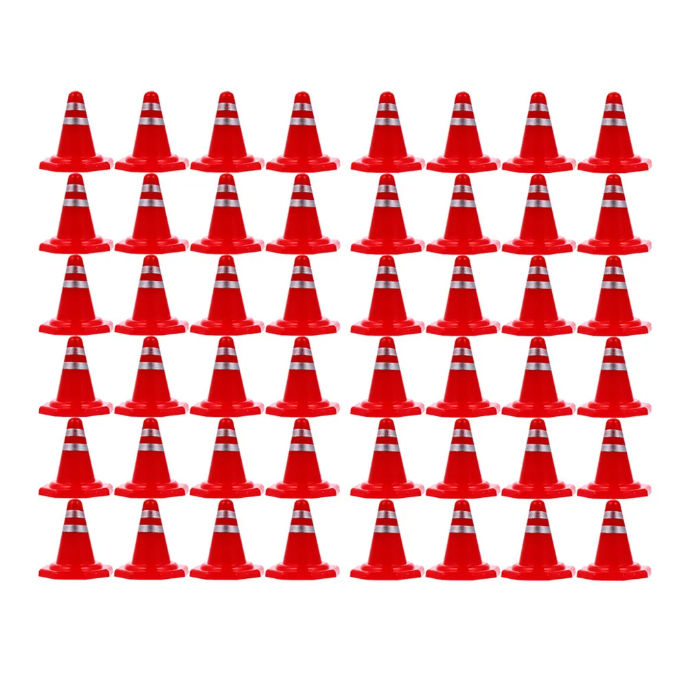 

60Pcs Parking Scene Simulation Small Road Cones Traffic Roadblocks Sand Table Layout Kids Learning Props Road Cones
