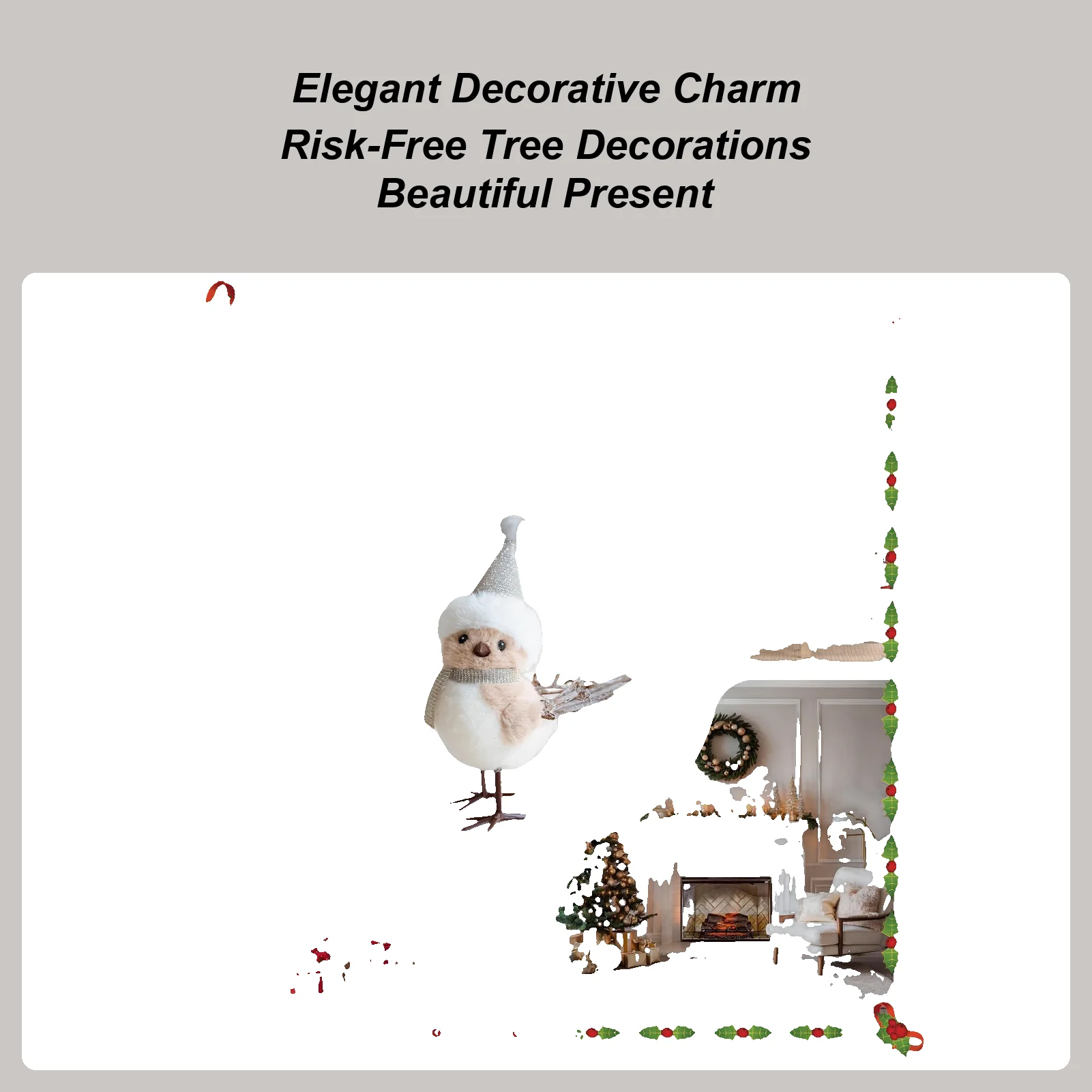 الحلي لشجرة عيد الميلاد رغوة واقعية ثلاثية الأبعاد تصميم الطيور عيد الميلاد رغوة قلادة على شكل طيور لشجرة لغرفة النوم شرفات المداخل