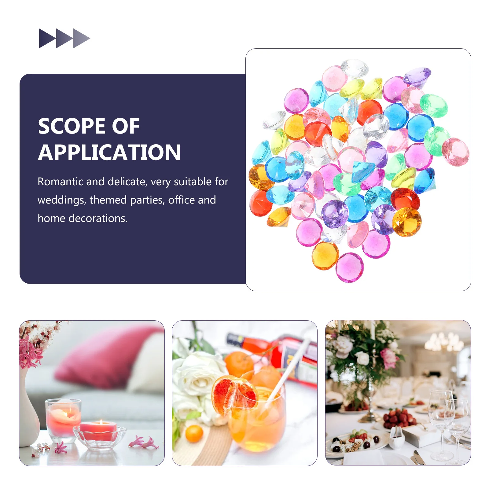 

300Pcs Crystal Diamond Vase Filler Colorful Acrylic Diamonds for Wedding Table Decorations Centerpieces Party Office