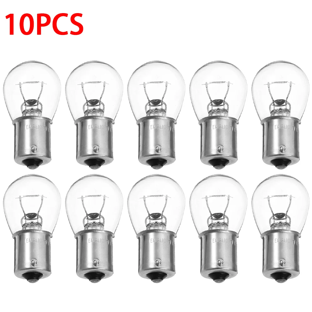 10Pcs Car Turn Signal Lights S25 1156 1141 BA15S Car Halogen Bulb Turn Singal light Reverse Lamp Yellow Bulb DC12V