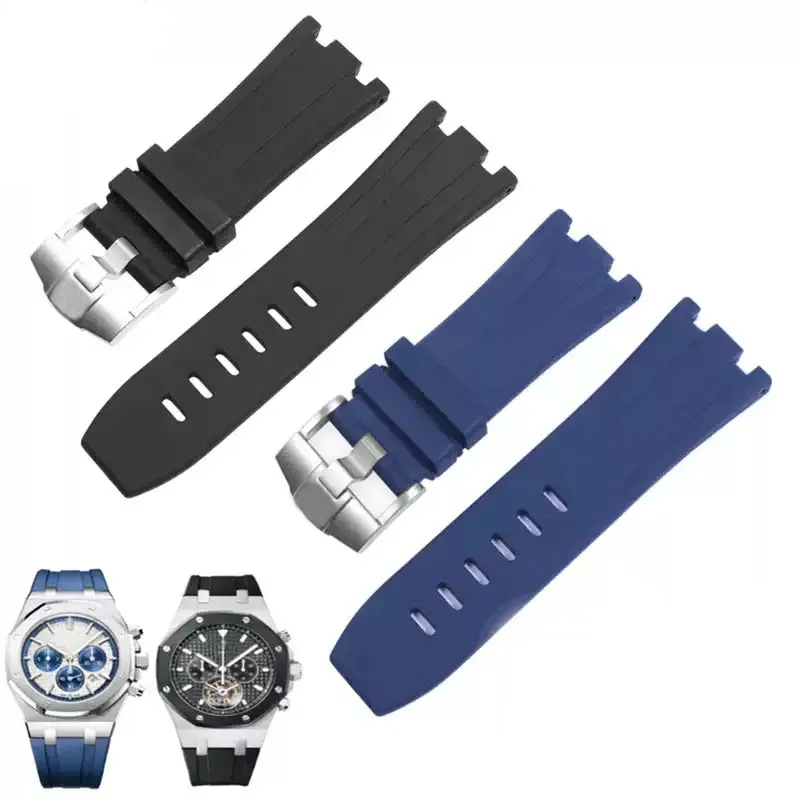 

Durable Waterproof Sweat-Proof Comfortable Rubber Silicone WatchStrap for Ap Aibi Royal Oak 15703 Offshore Series Watchband 28mm