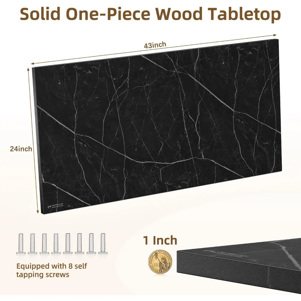 منضدة عمل مستطيلة من ألواح الجسيمات مقاس 43 × 24 - مكتب خشبي عالمي من قطعة واحدة للمكاتب الدائمة والمكاتب المنزلية