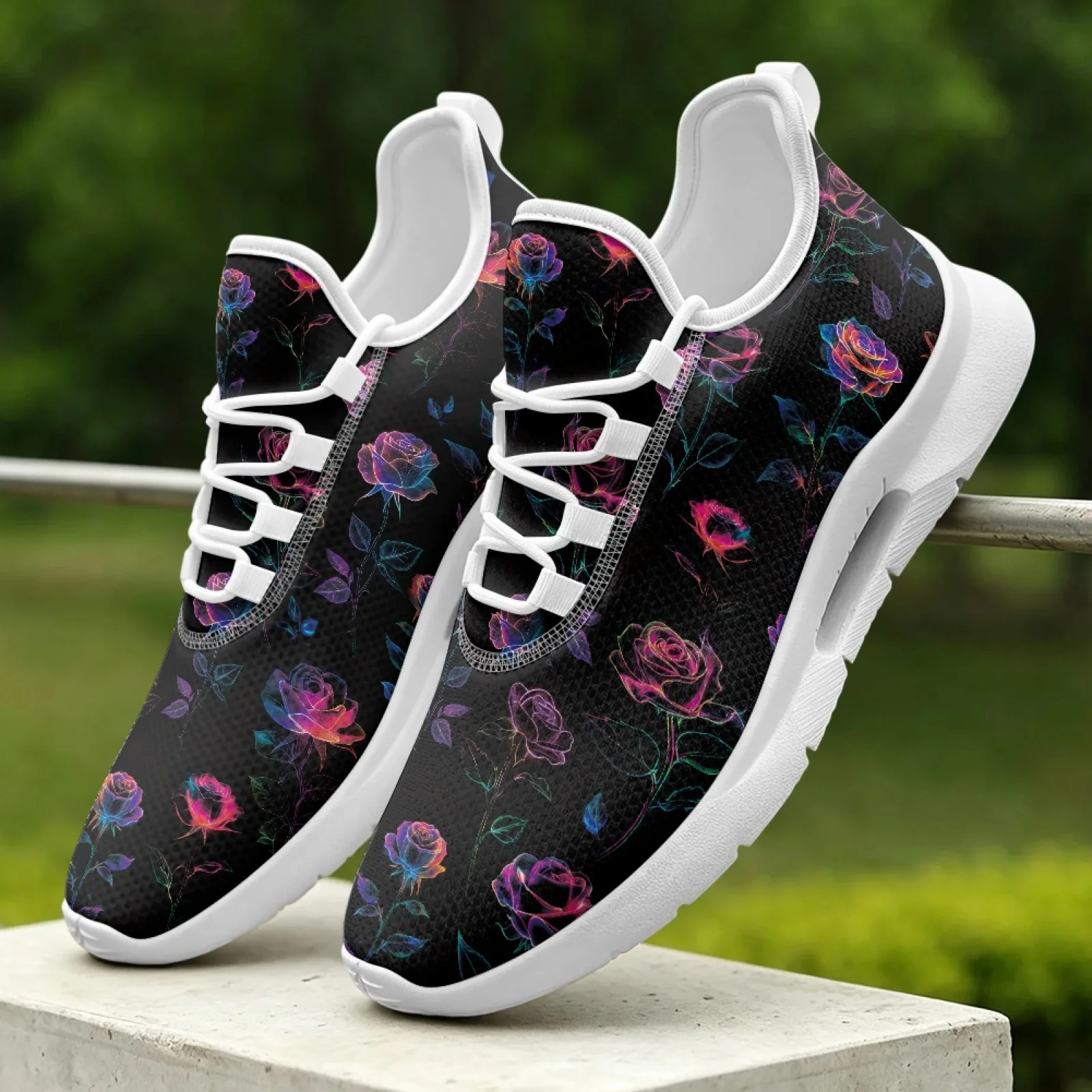 XIXIRIMIDO Lace-up Casual Shoes Mens Sneakers Comfortable Mesh Breathable Walking Shoes Women's Lightweight Sneaker Soft Rose