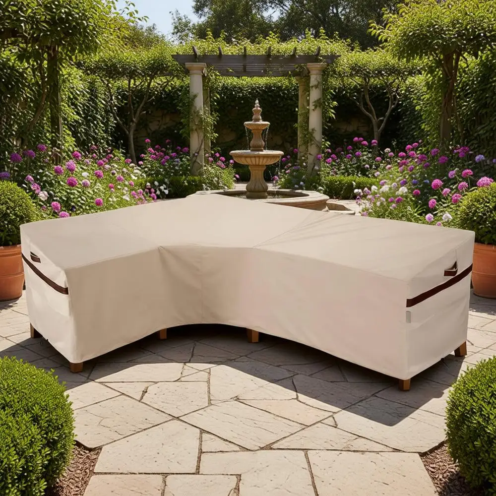 

Чехол для углового уличного дивана, 85x106x34x31.5/26 см, водонепроницаемый, ветрозащитный, УФ-стойкий