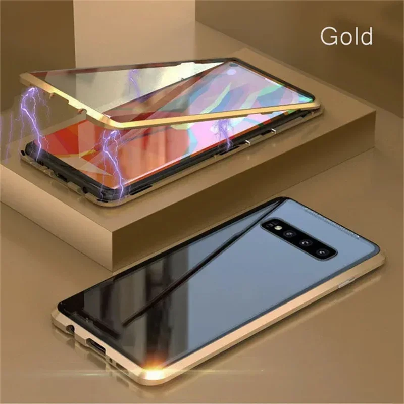 Magnetisches Gehärtetes Glas-Metallgehäuse für Samsung S25 S24 S23 S22 S21 Ultra Plus FE für Samsung doppelseitige Glasabdeckung – Detail 12