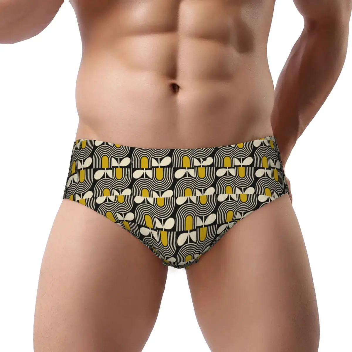 Custom Orla Kiely Flower Men's Briefs Panties Men's Breathable Underwear Underpants