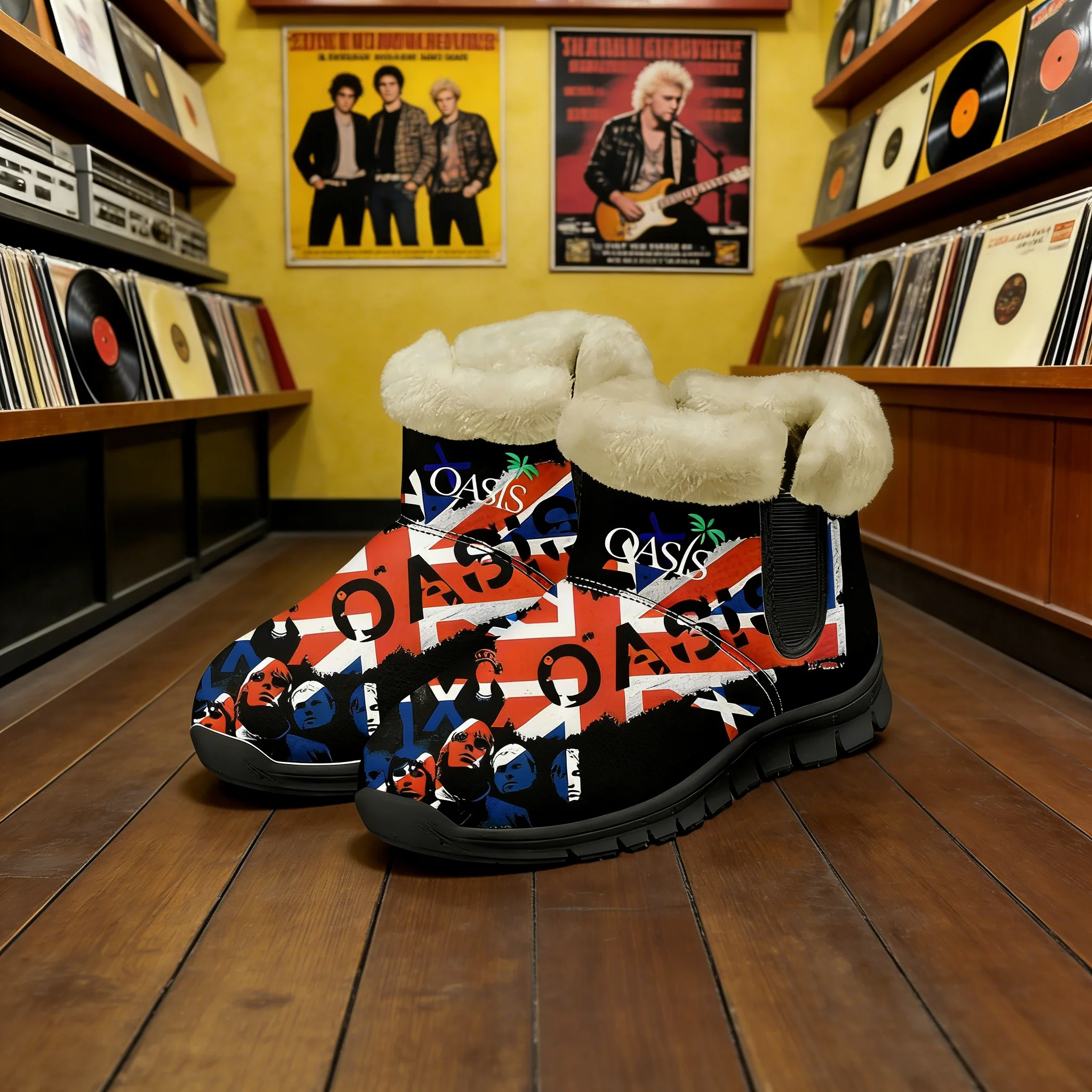 

Oasis Britpop Band Unisex Retro Snow Boots Lightweight Warm Winter Outdoor Street Shoes for Men Women