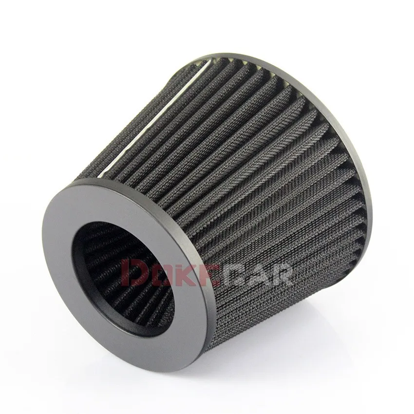 Black High Flow Air Filter Mushroom Head Inlet Cold Air Intake Cone Dry Filter 63/70/76MM