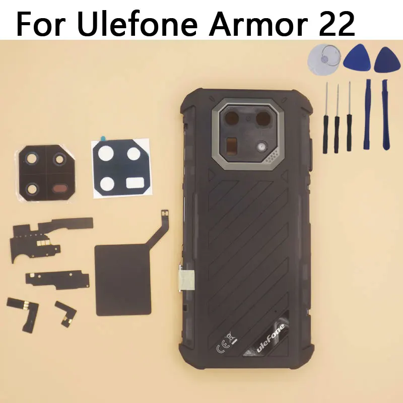 

New Original Ulefone Armor 22 Battery Cover Cell Phone Back Cover Fingerprint Receiver Mic Camera Lens NFC For Ulefone Armor 22