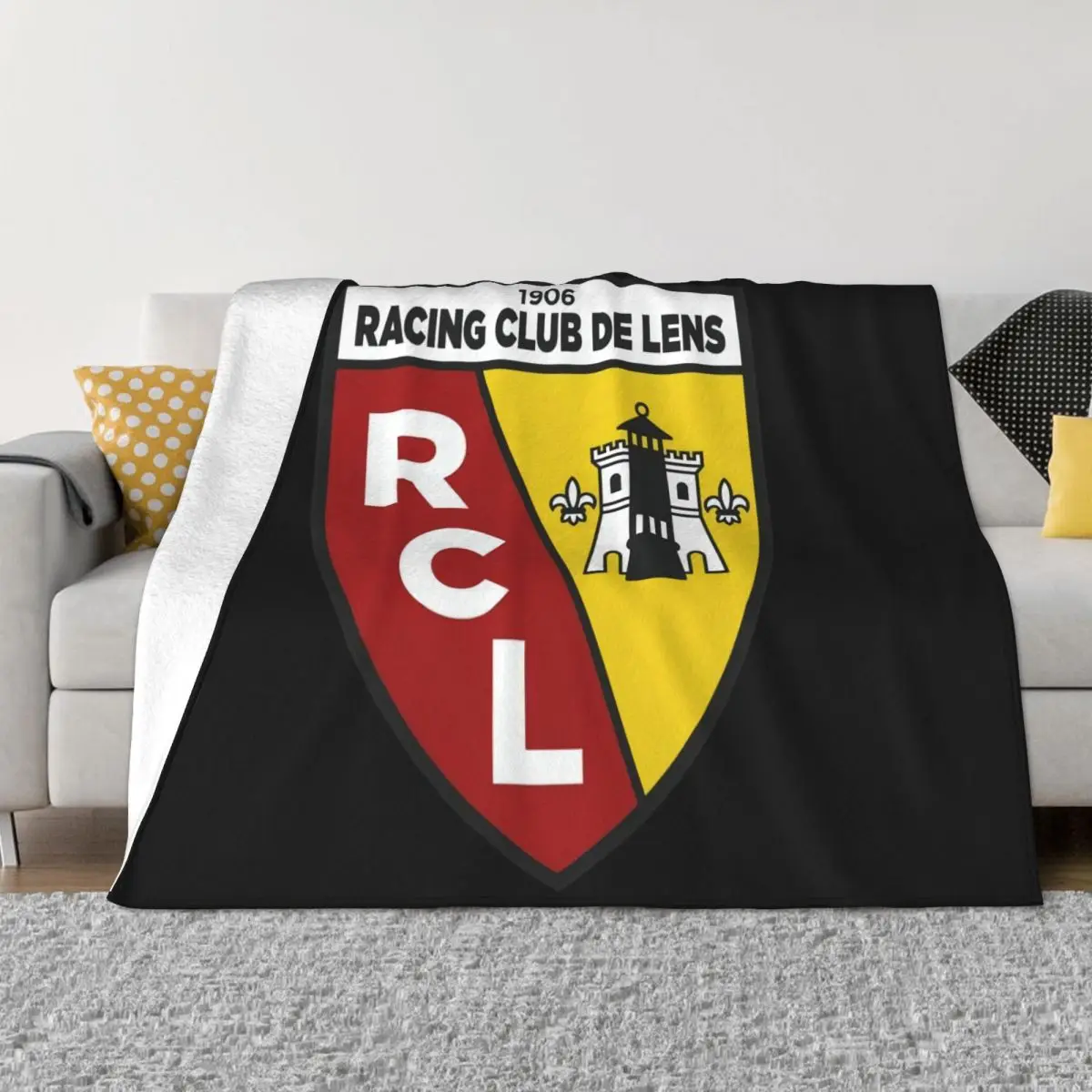 Clubs Football Rc Lens Blanket Bedspread On The Bed Living Room Bedspreads For Double Bed With Picture