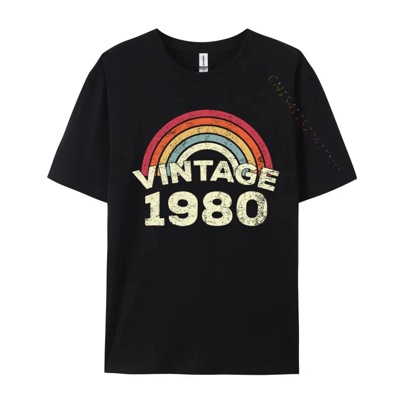 Vintage 1980 Made In 1980 41st Birthday 41 Years 6 Tops Shirt Printed On Plain Rife Normal Cotton Camisa Men Top T-Shirts