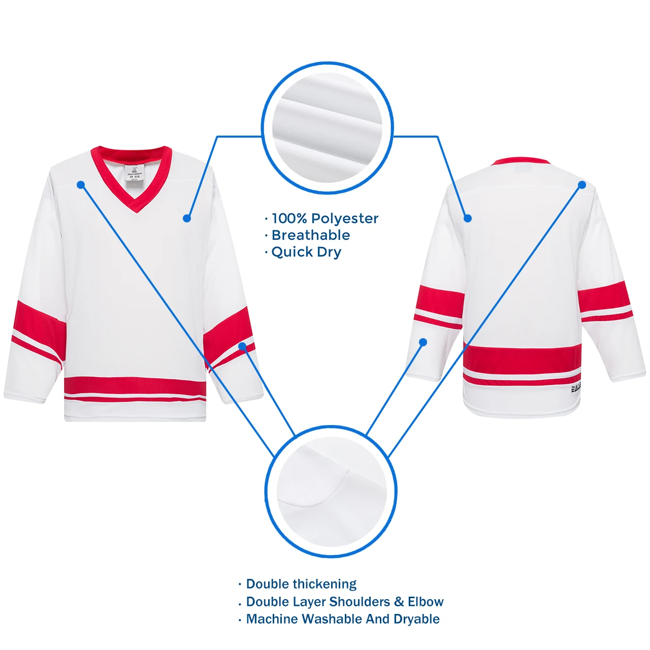 EALER H400 Series Blank Ice Hockey Practice Jersey for Men and Boy - Senior and Junior - Adult and Youth