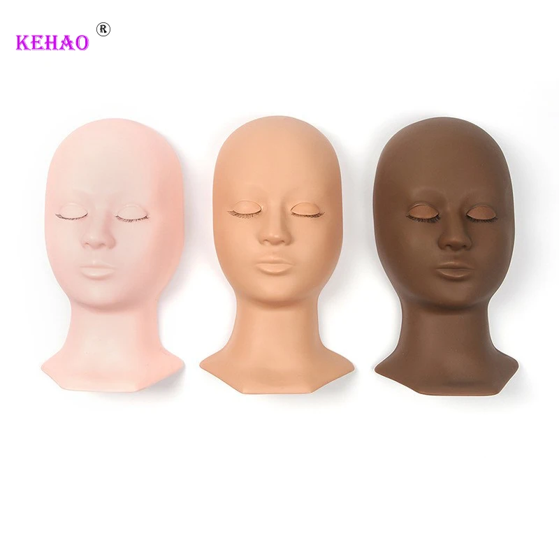 Professional Practice Eyelash Mannequin Head For Lashes Extension Eyelashes Tools Soft Doll Heads Mannequin Replacement Eyelids